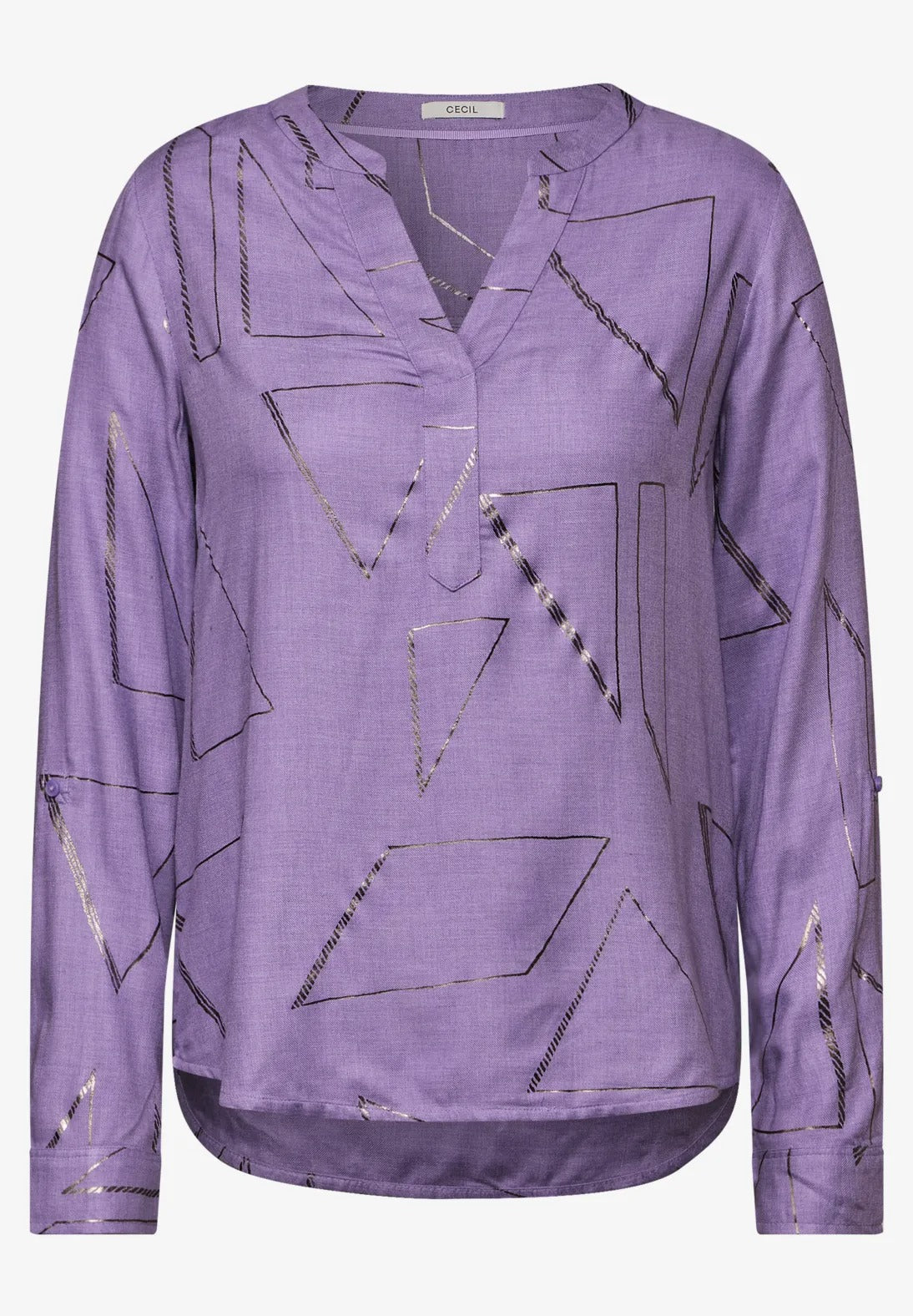 Blus med folietryck, lilac